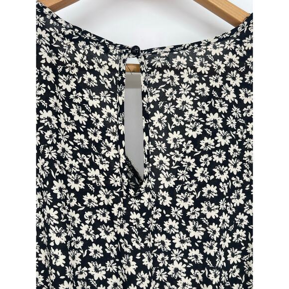 Poetry Lace Bell Sleeve Ditzy Floral Romper Size Large Boho Festival Cottage - Picture 6 of 8